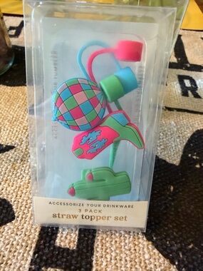 Straw Topper Set - Multicolor Silicone Drink Accessories
